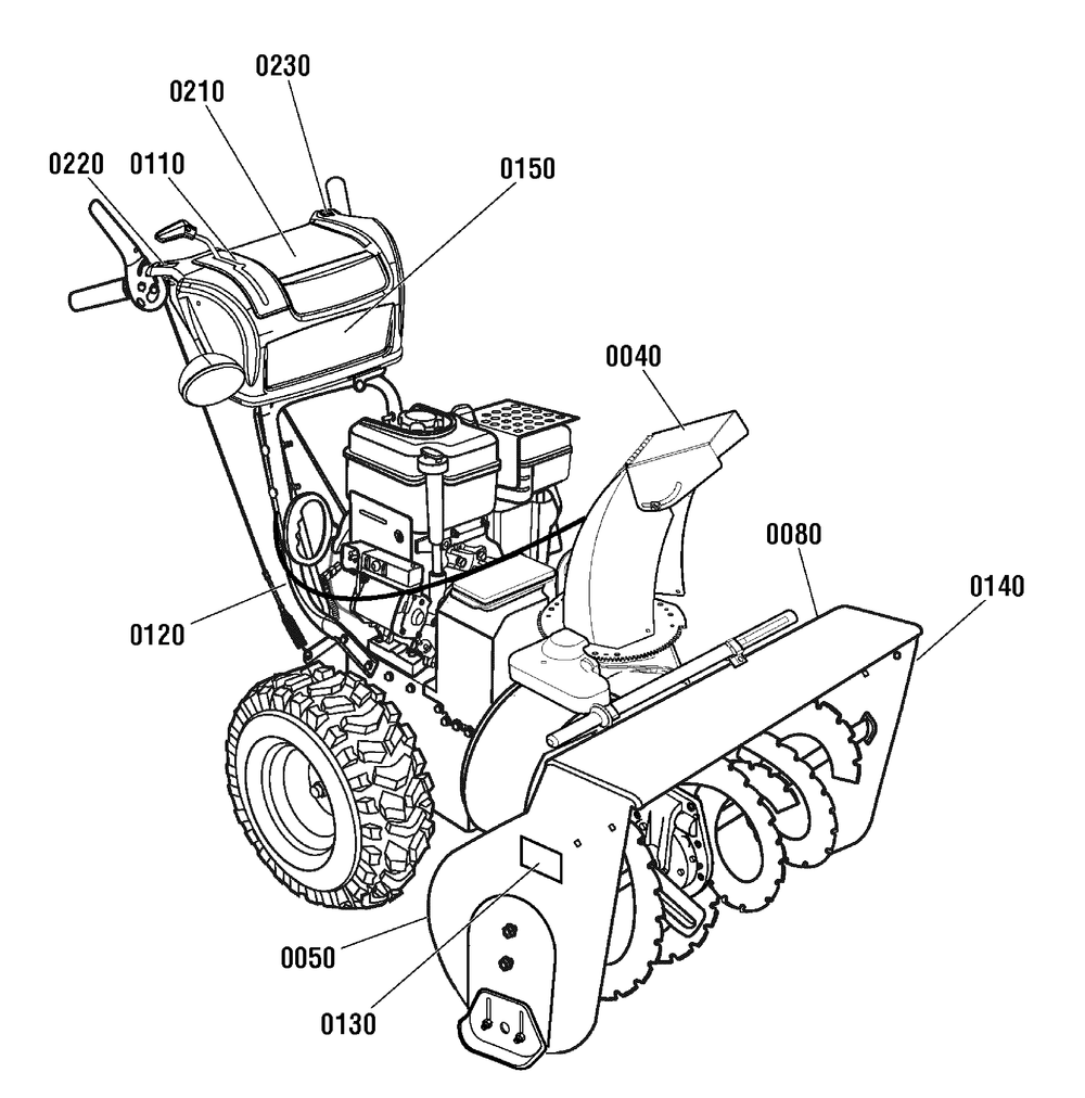 Decals Group Diagram and Parts List for 1695861-18-2829-31 2010 Briggs and Stratton Snow Blower